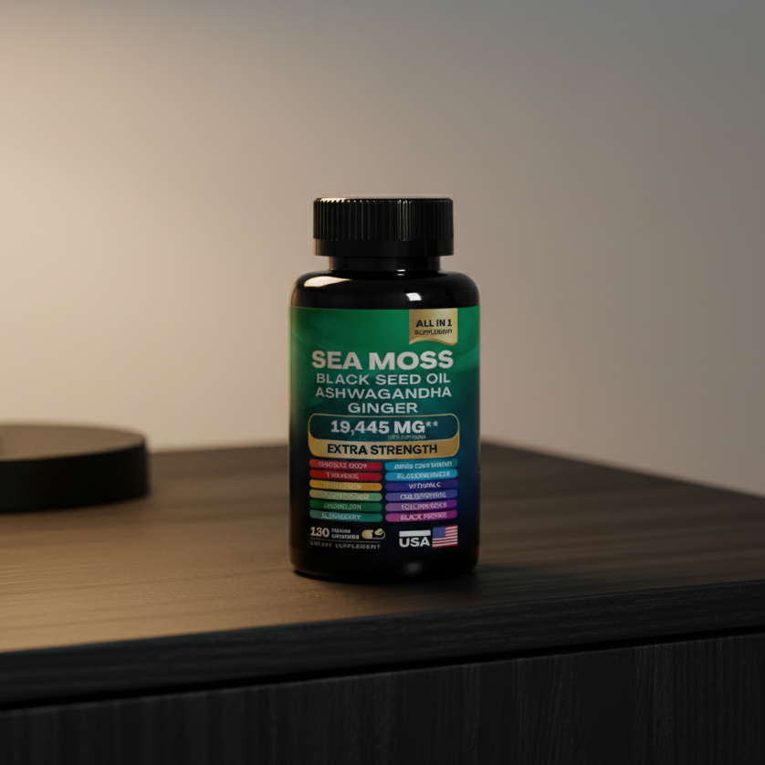 Sea Moss + Black Seed Oil + Ashwagandha – Suplemento Natural Todo en Uno